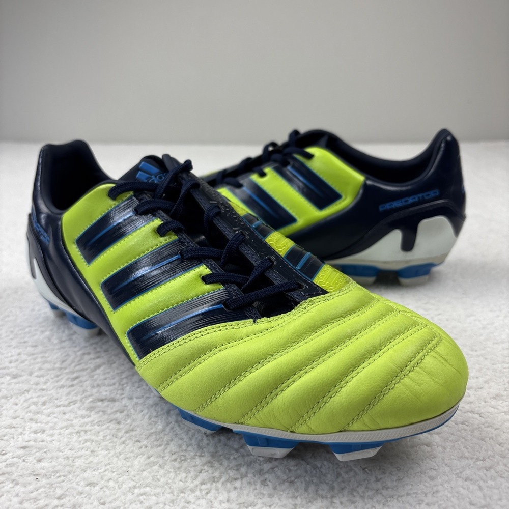 ADIDAS 'Predator TRX FG' Mens Soccer Cleats 10.5 Neon Yellow/Blue Football 2011